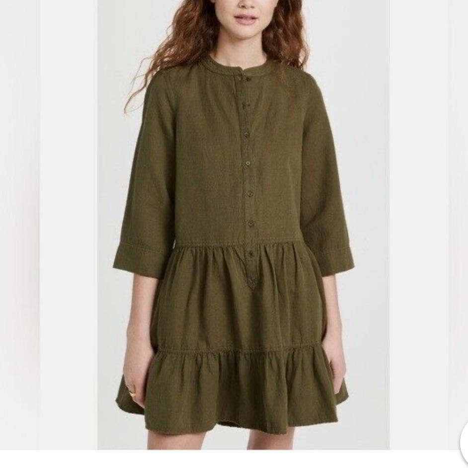 Apiece Apart Maurino Drop Waist Mini Tiered Dress